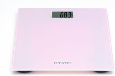 Цифрові ваги для ванної кімнати OMRON HN289 з великим РК-дисплеєм і протиковзкими ніжками, дуже плоскі ваги, рожеві (чорні)