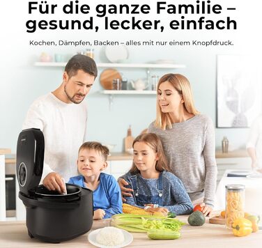 Бальтер рисоварка-мультиварка 4л з Fuzzy Logic, функцією приготування на пару та повільним приготуванням, таймером, підігрівом, преміум-посудинами, аксесуарами та книгою рецептів (20 програм)