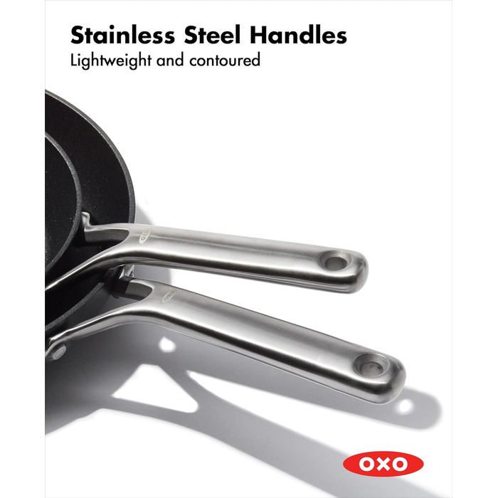 Набір сковорідок OXO Pro Professional Ceramic Non-Stick, 2 шт., 20.3 см та 25.4 см, чорний