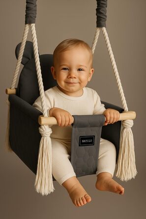 Дитяча гойдалка для дому та вулиці Bär Light Velvet | Дерев'яна гойдалка для дітей | Гойдалка для дверного отвору