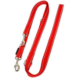 Повідець для собак elropet з подвійною світловідбиваючою стрічкою 25 мм 5,00 м червоного кольору з 5-кратним регулюванням для великих і великих собак