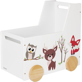 Дерев'яна коробка для іграшок ONVAYA Друзі лісу Ходунки для немовлят з гумовими колесами Низький рівень шуму Можливість налаштування Легко збирається