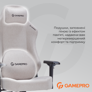 Крісло ігрове GamePro FGC750LG Fabric Light Gray