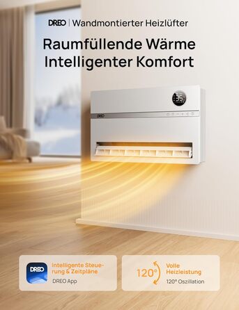 Електричний конвектор Dreo Smart Heizung: 2000W, з пульт та app, осциляція 120°, 5 режимів, таймер 24г, PTC кераміка, термостат