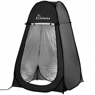 Складана душова кабіна-намет WolfWise для кемпінгу та переодягання, водонепроникний приватний намет-туалет з UV-захистом, 120x190 см, зелений/синій