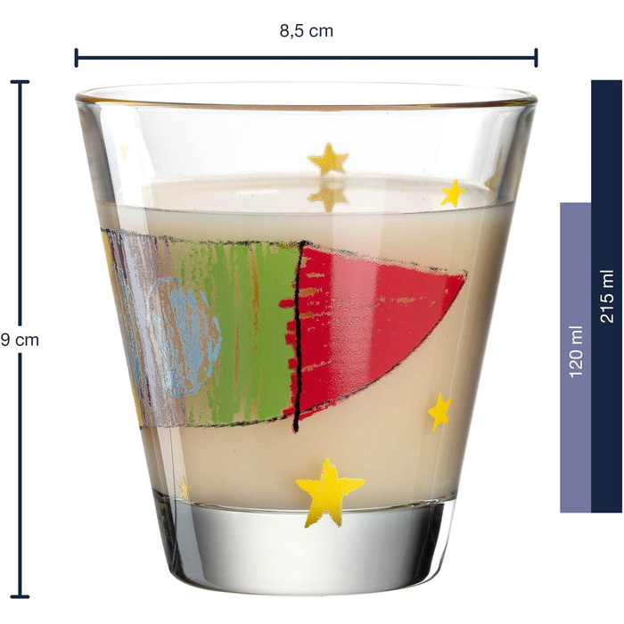 Леонардо Хоум Леонардо Бамбіні питний набір з 6 пляшок, різнокольорові кружки, розписані за дитячими мотивами, склянки для соку, придатні для миття в посудомийній машині, 215 мл 025972, 215 мілілітрів (ракета)