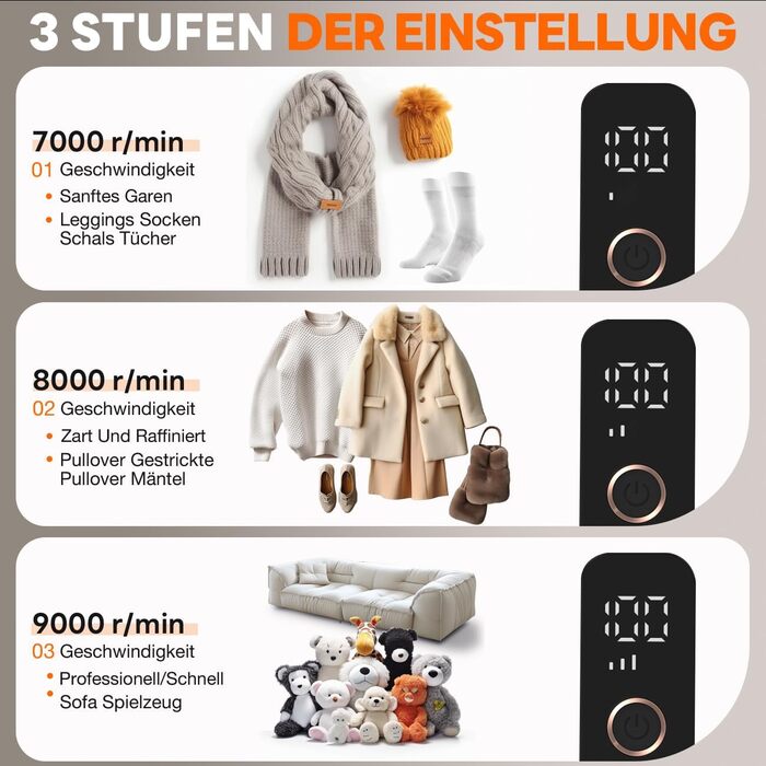 Електричний видалення ворсу Ziitty: 3 режими, 6-клинковий насадка, для різних тканин, Type-C зарядка, щітка для чищення