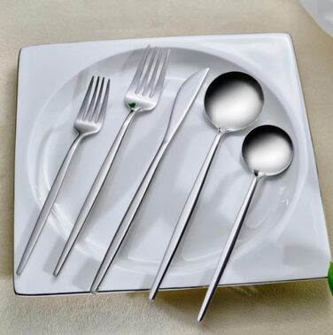 Набір столових приборів Karaca Elegance Orion Platin, 84 шт. (12 осіб), нержавіюча сталь, придатний для мийки посуду