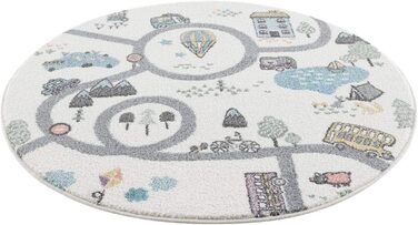 Килимок для дитячої кімнати pay-пастельні тони - 160x230 см - ігровий килимок з плоским ворсом Дитячий вуличний килимок для хлопчиків і дівчаток - Oeko Tex 100 Standard (круглий 120 см)