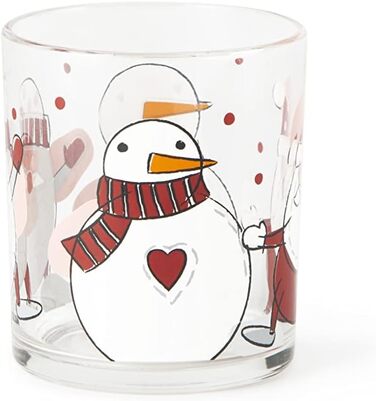 Склянки для води Excelsa Сніговик, скло, різдвяна прикраса, 3 шт.