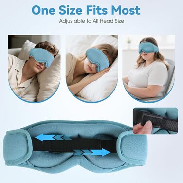 Маска для сну з навушниками Musicozy | 3D маска для сну з Bluetooth 5.4 | М'яка бамбукова маска для сну з навушниками для подорожей