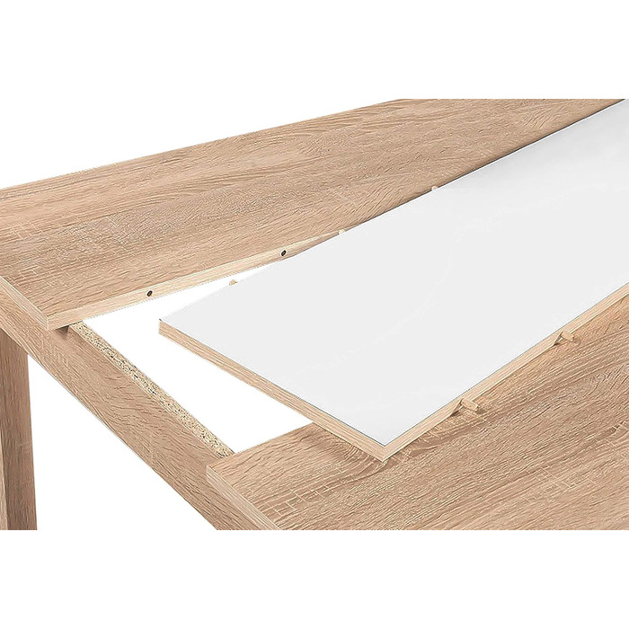 Обідній стіл byLIVING Nori: сучасний дизайн, ефект дуба, стільниця чорного або білого кольору, 140 x 80 см, висота 75 см