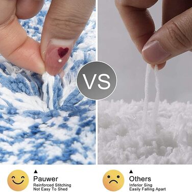 М'який килимок для ванної кімнати Pauwer, комплект з 3 шт., мікрофібра, вбираючий, антиковзаючий, синій (45x65 + 45x120 + 50x60 см)