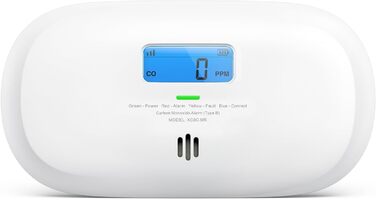 X-Sense Детектор чадного газу з цифровим дисплеєм, сертифікат TÜV Rheinland, з базовою станцією SBS50, керування через додаток, XC0C-MR11, 1 шт. Білий