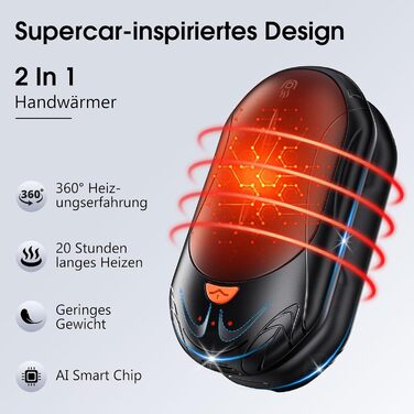 Електричні грілки для рук 2 шт. 6000mAh, перезаряджаються, USB, 3 режими нагріву, для спорту, кемпінгу та гольфу взимку