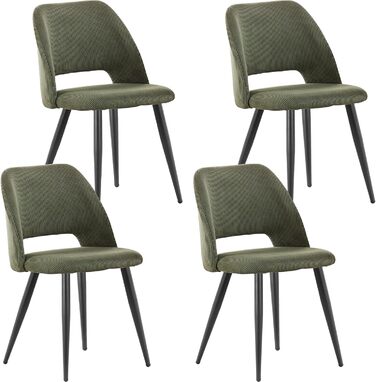Набір з 4-х обідніх стільців, зелені, крісло-відпочивальник, для вітальні, кухні, спальні, залу. М'який стілець з незалежними ніжками, кОрдовий, для обідньої кімнати.