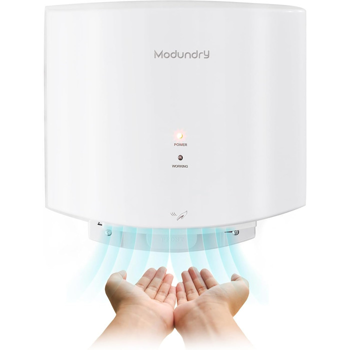 Компактний автоматичний електричний сушар для рук настінний для дому та комерційних приміщень (білий)