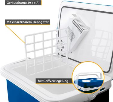 Автомобільний холодильник First Austria 32л з підігрівом, 12/230V, сірий (блакитно-білий) - для кемпінгу та подорожей