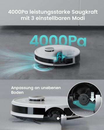 Робот-пилосос LEFANT M1, 4000 Па, LiDAR, 200 хв, самозарядка, WLAN, заборонені зони, для шерсті домашніх тварин, килимів, твердої підлоги