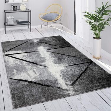 Домашній килим Paco для вітальні, Вінтажний, з коротким ворсом, для спальні, сучасний геометричний дизайн, розмір колір (140x200 см, сірий 6)