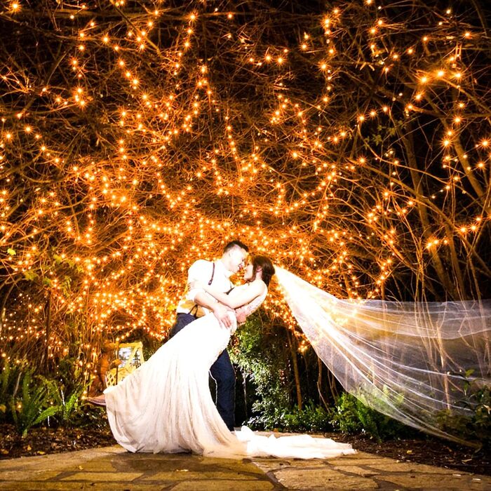 Ланцюжок прикрас з LED-підсвічуванням на батарейках, 100 LED, 10 м, 8 режимів, пульт дистанційного керування, таймер, теплий білий, димування, вологостійкий, для прикрашання, 4 шт.