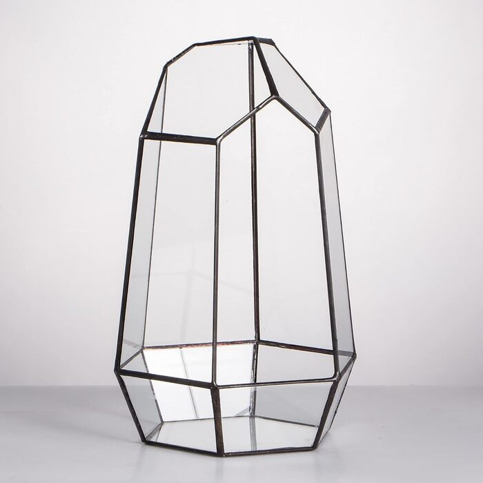 Скляне тераріум NCYP 16,5x16,5x25cm: геометричний дизайн, горщик для сукулентів та папоротей (без рослин)