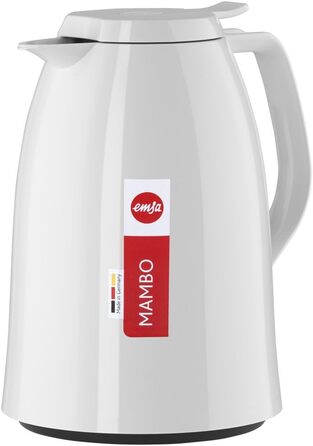 Термос EMSA MAMBO 1.0 л, білий глянцевий, ізоляційний, 12 год гарячий/24 год холодний