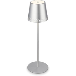 LED настільна лампа BRILONER бездротова з сенсорним керуванням, димер, регулювання висоти, для дому та кемпінгу, хром матовий, 38x12 см