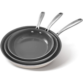 Набір каструль Cookersway: 20, 24, 28 см, керамічне покриття, без PTFE, PFOA, PFAs, для плити та духовки