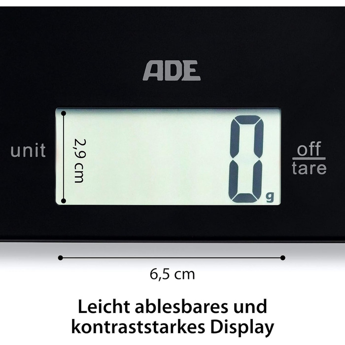 Цифрові кухонні ваги ADE ke 1800-4 Леоні (Електронні кухонні цифрові Побутові ваги, надзвичайно плоскі ваги для випічки, точні