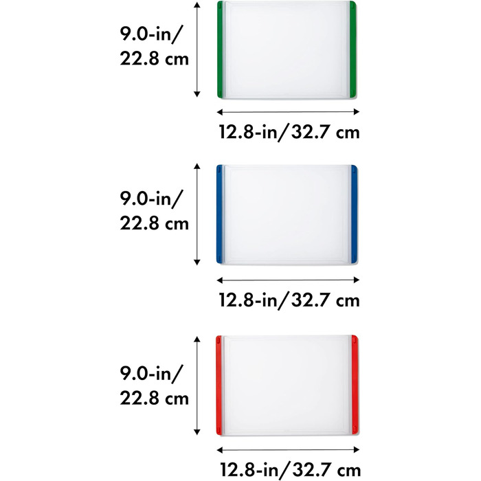 Набір обробних дощок OXO Good Grips, 3 шт, 32.7х22.8 см (11284700), Прозорий
Різнокольоровий