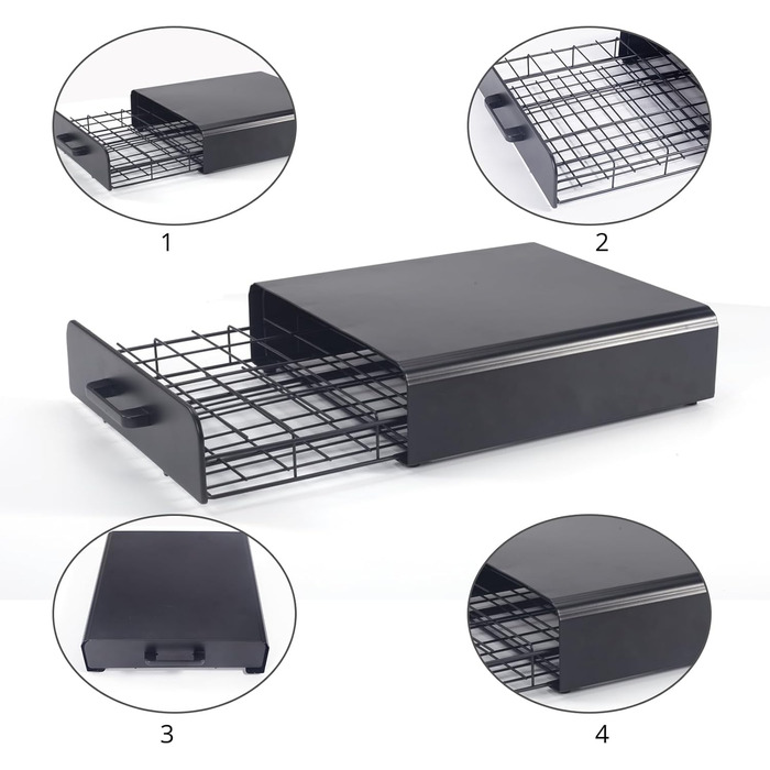 Організатор для капсул Tassimo: ящик для зберігання капсул та підставка для кавомашини 2-в-1 з квадратним ручками