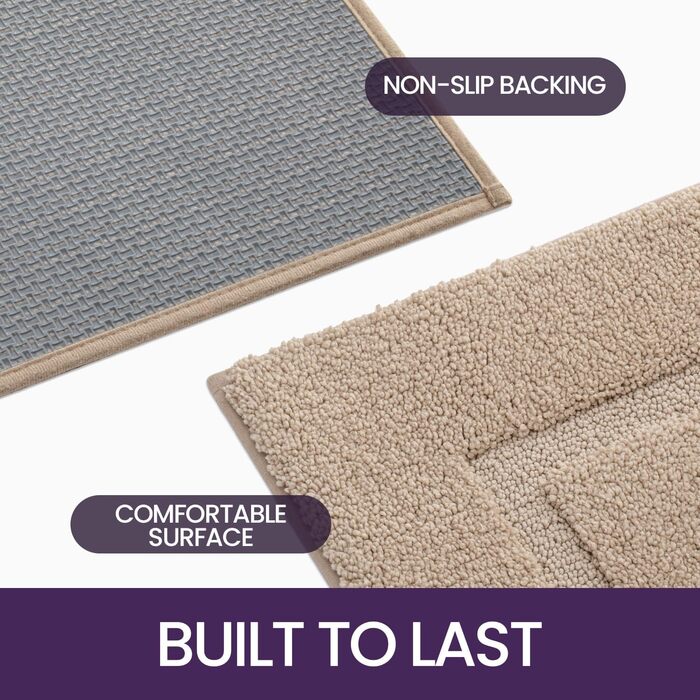 Килимок для ванної кімнати DEXI: антиковзкий, миючий, з мікрофібри, білий