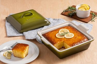 Каструля Le Creuset Heritage з кришкою, квадратна, 22.9 см, біла (колір вишня)