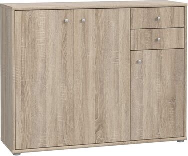 Книжкова шафа Newroom Полиця Sonoma Oak Modern - 73.7x85.5x34.8 см (ШxВxГ) - Шафа з стоячою полицею - Albus.Seventeen Офіс Кабінет Вітальня (02- Комод)