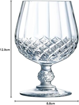 Набір келихів для коньяку Cristal d'Arques Paris Longchamp, 320 мл, 6 шт., Kwarx, міцна упаковка