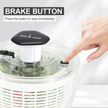 Салатниця-швидкоочисник Smile Mom 3.8 л, біла: зручний кухонний помічник для миття та сушіння овочів та зелені