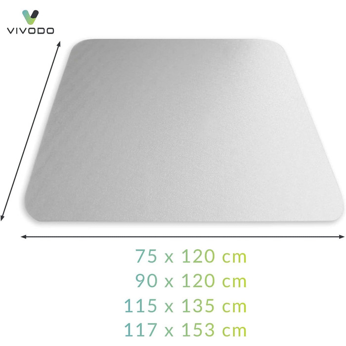 Мат для захисту підлоги Vivodo 90x120 см сірий