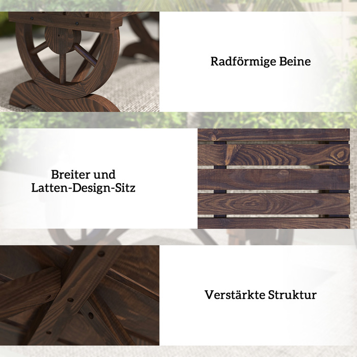Садова лавка Outsunny Wood Атмосферостійка 98 x 50 x 39.5 см, Сільська лавка для садових меблів, міцна та стильна
