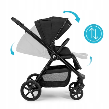 Дитячий прогулянковий візок Kidnort Älskar, чорний, алюмінієвий, до 22 кг, складаний