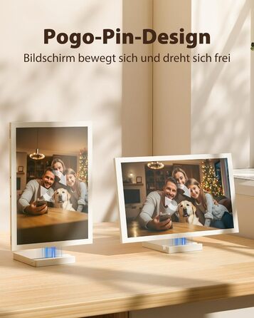 Цифровий фоторамка 10.1 дюйма Wi-Fi з 64 ГБ пам'яті, IPS сенсорний дисплей 1280*800, ділитися фото/відео через додаток Frameo