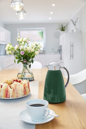 Термос Emsa Campo 1л з нержавіючої сталі, Quick Tip, 12 год тепла, 24 год холоду, темно-зелений