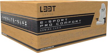 Ігрове крісло L33T E-Sport Pro Comfort, шкірозамінник, білий