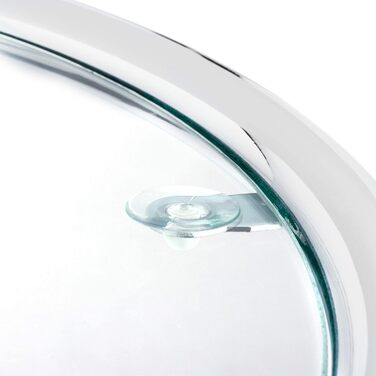 Сріблястий круглий журнальний столик, металевий каркас, скляна стільниця, стіл для вітальні, прикраса, дизайнерський стіл, HxD 53 x 45 см, стандартний