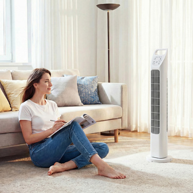 Вентилятор з дистанційним керуванням, таймером на 7,5 годин, тихий вентилятор для спальні, білий