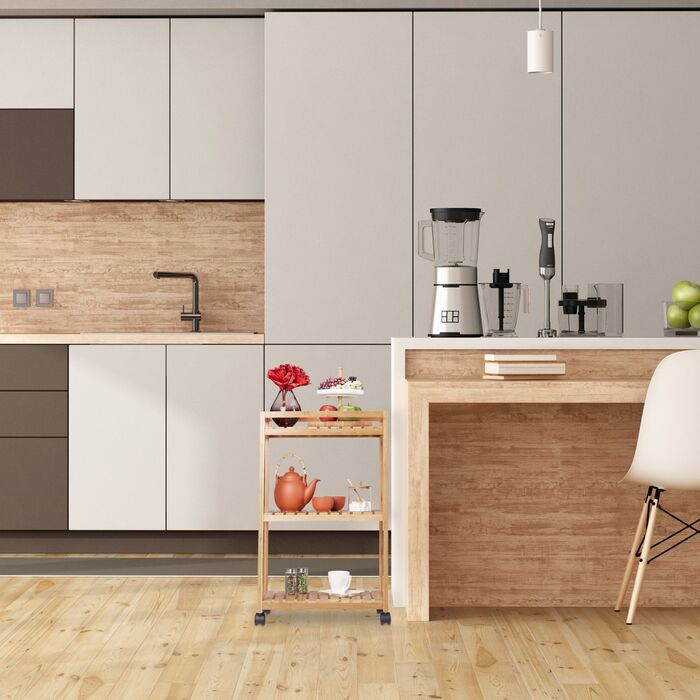 Сервісний столик Relaxdays з бамбука на 3 ярусах