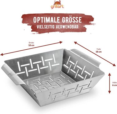 Кошик для гриля grillart преміум-класу з нержавіючої сталі, придатна для використання в якості кошика для овочів, кошика для риби і піддону для гриля-універсальна і
