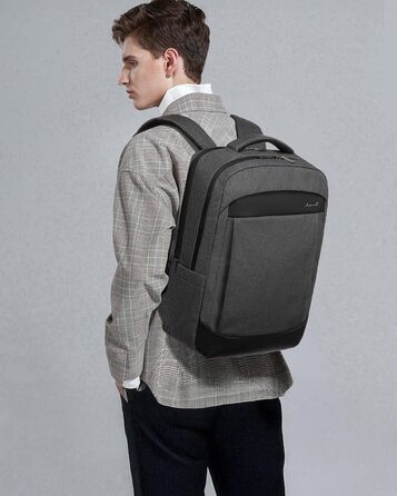 LOVEVOOK Рюкзак чоловічий великий, для ноутбука 17 дюймів, ділова сумка, рюкзак для роботи, шкільний рюкзак, водонепроникний, туристичний рюкзак, чоловічий, повсякденний, для офісу, роботи, подорожей, навчання (15.6 дюймів, Темно-сірий)