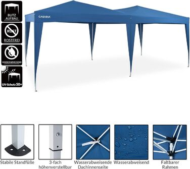 Водовідштовхувальний з сумкою Захист від ультрафіолету Намет з навісом Садовий намет Marquee Tent (синій), 3x6m Pop-Up