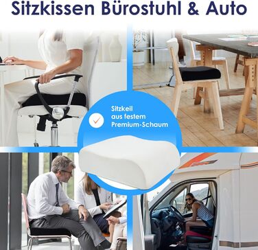 Подушка-підсидник DYNMC Bequeme для дорослих та дітей, ортопедична підставка на стілець та в авто, розроблена з фізіотерапевтами (Чорний)